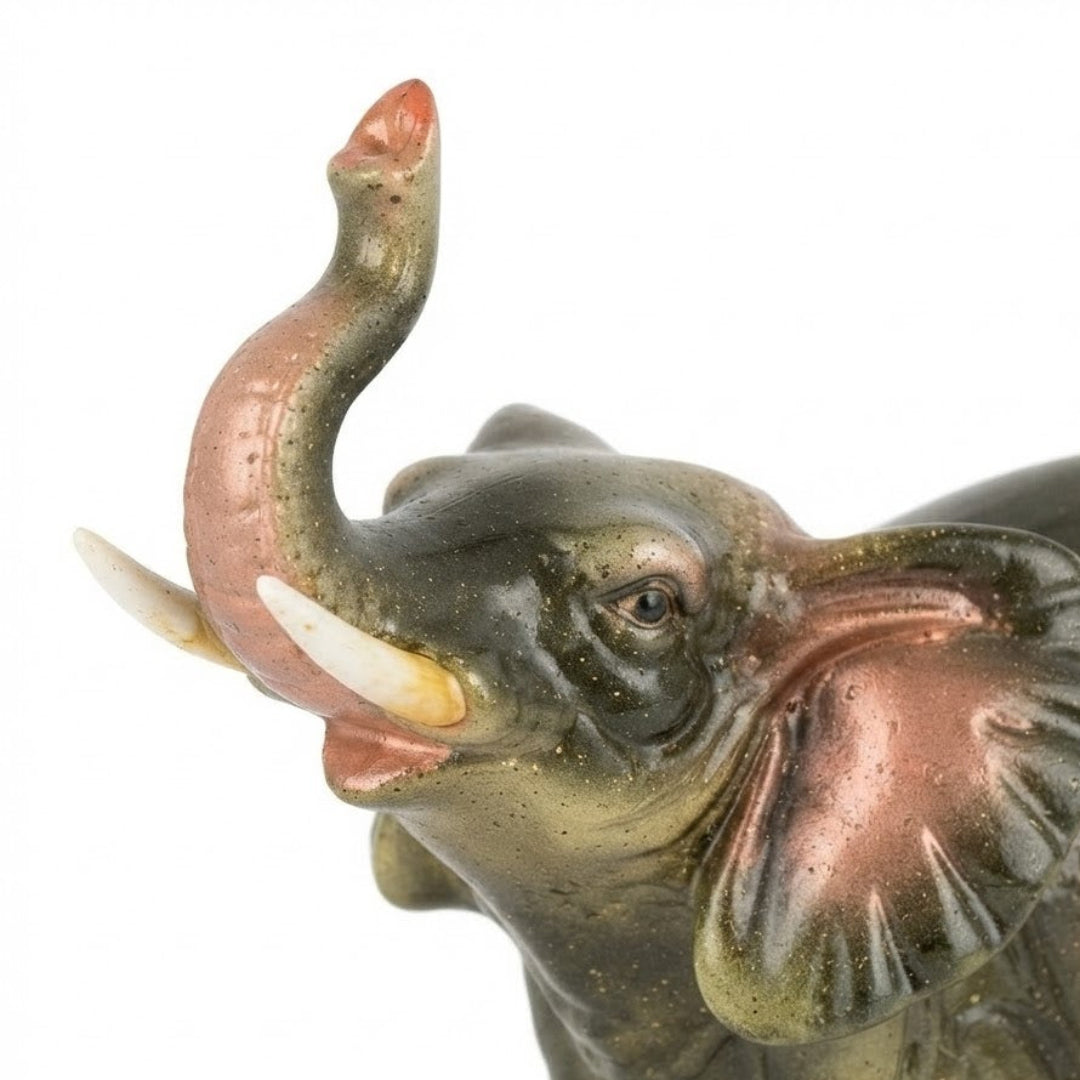 Zeem Olive Green Polyresin Elephant Figurine – 15×20 cm