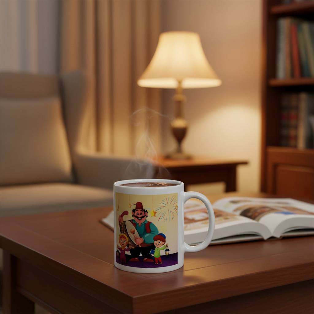 Festivel Cartoon Print Ceramic Mug White - 300ml