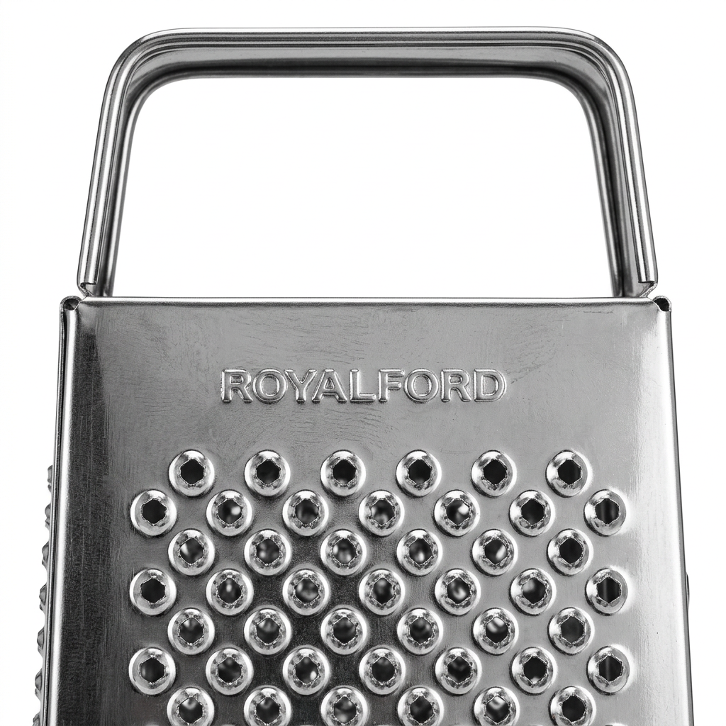 Royalford Stainless Steel 4-Way Box Grater Silver - 20cm
