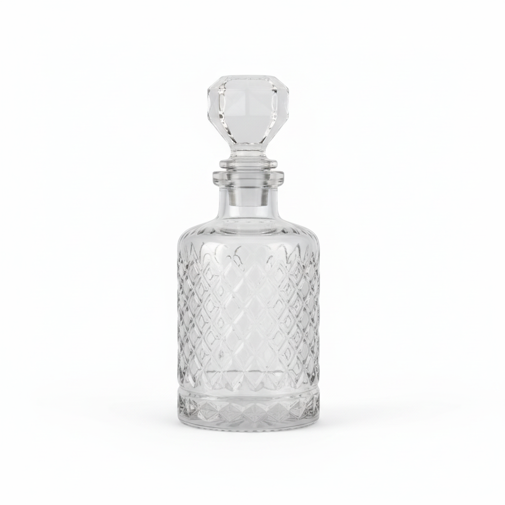 Diamond-Cut Glass Decanter - 750ml