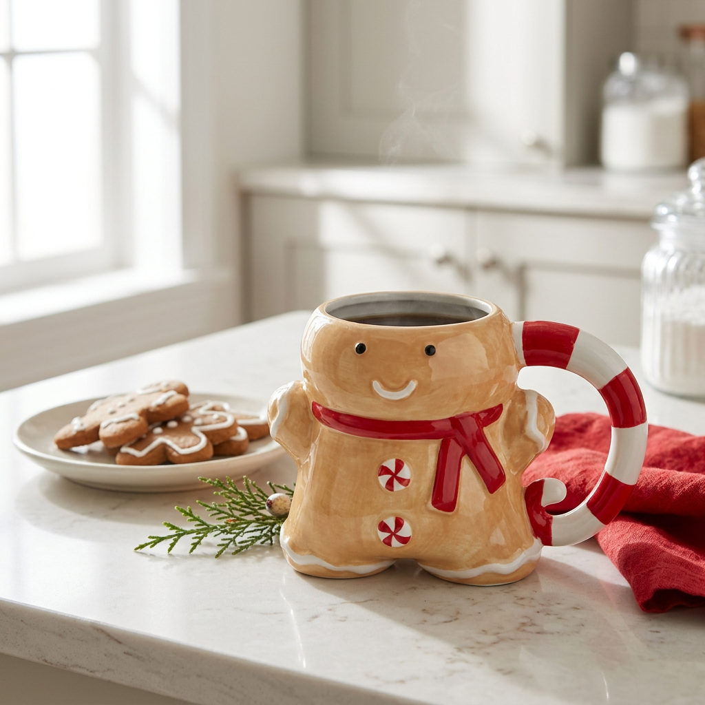 Ceramic Gingerbread Christmas Mug - 300ml