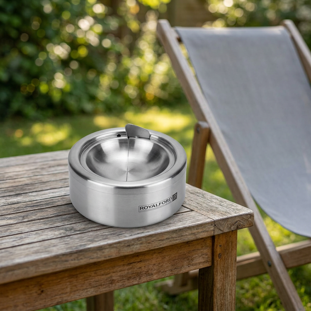 Royalford Metal Ashtray Silver - 12cm