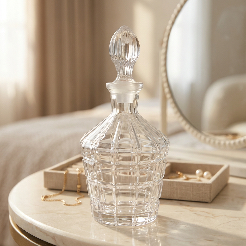 Al Dana Glass Perfume Bottle with Decorative Stopper - 500ml