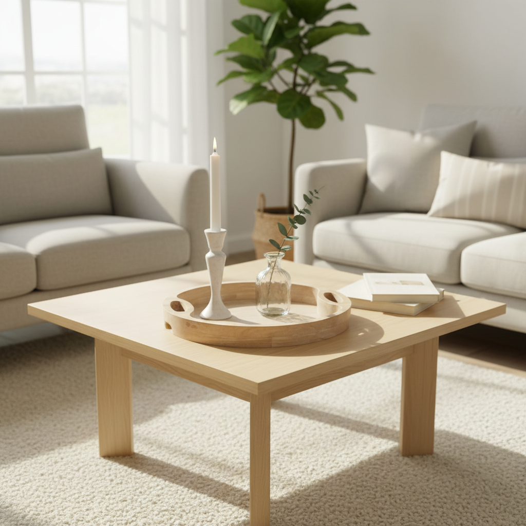 Luhpar Oval Wooden Serving Tray with Cutout Handles - 32×24cm