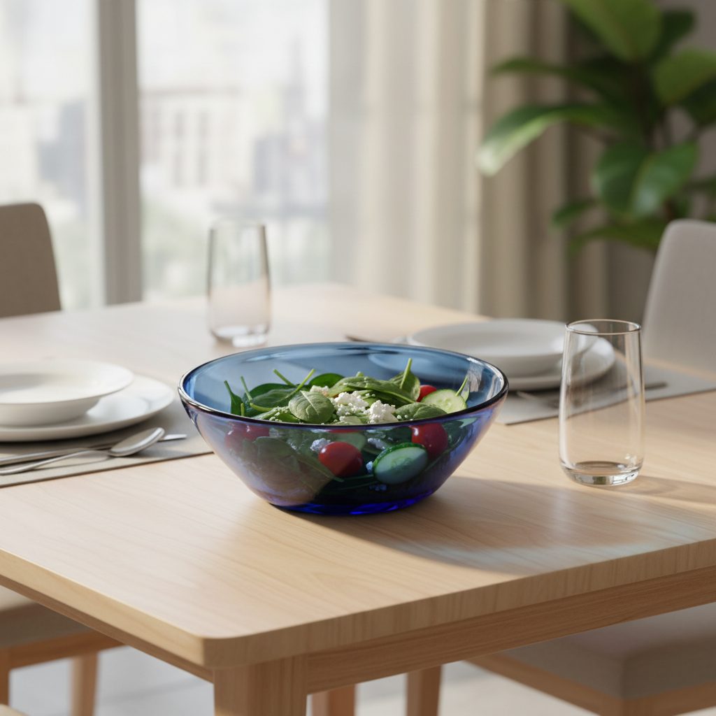 Borosil Tinted Glass Bowl Blue - 7 Inch