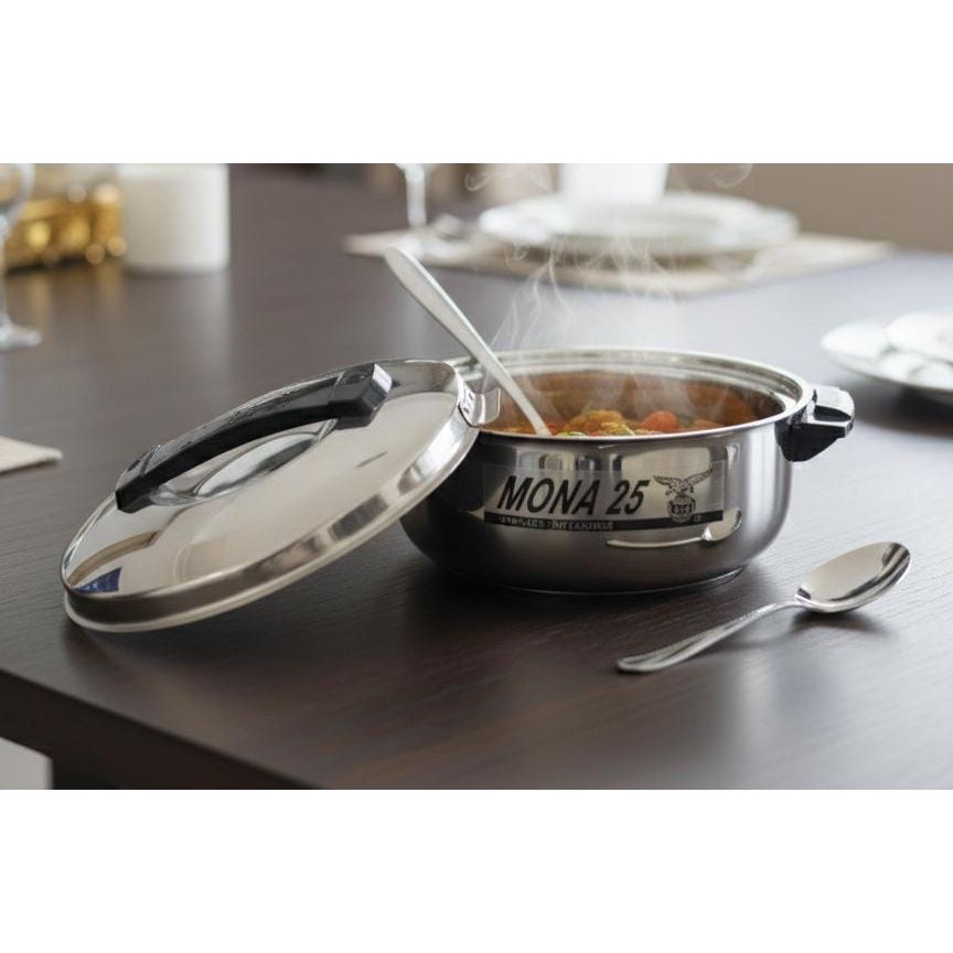 EAGLE PREMIUM STAINLESS STEEL CASSEROLE – 2500ML DURABLE HOT POT WITH DOUBLE WALL INSULATION, STEEL COLOR FOOD STORAGE & SERVING DISH - Al Kabayel Discount CentreEAGLE PREMIUM STAINLESS STEEL CASSEROLE – 2500ML DURABLE HOT POT WITH DOUBLE WALL INSULATION, STEEL COLOR FOOD STORAGE & SERVING DISHCasserolesEAGLEAl Kabayel Discount Centre