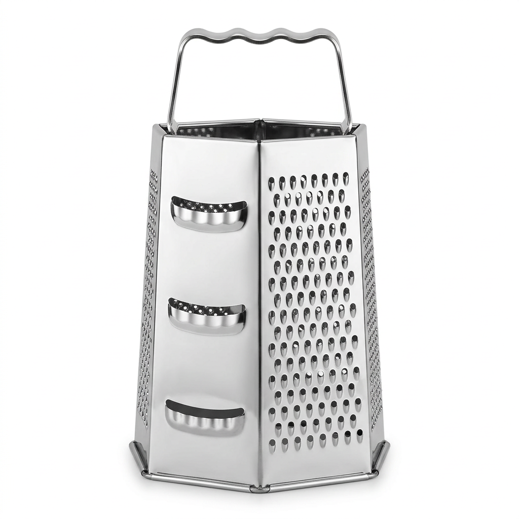 HSS Stainless Steel 6-Way Grater Silver - 17cm