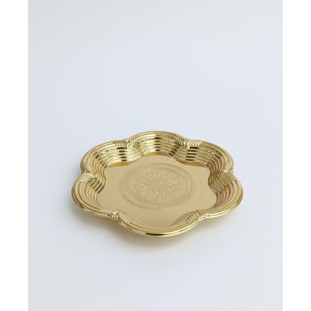 Edelolanz Gold Flower Shape Steel Tray 15 cm – Beautiful Floral Design, Compact & Elegant, Perfect for Jewelry, Candies, or Table Decoration - Al Kabayel Discount CentreEdelolanz Gold Flower Shape Steel Tray 15 cm – Beautiful Floral Design, Compact & Elegant, Perfect for Jewelry, Candies, or Table DecorationServing TraysEDELOLANZAl Kabayel Discount Centre