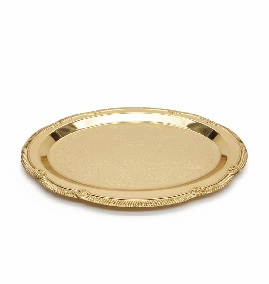 Edelolanz Gold Oval Shape Steel Tray 24×16 cm – Glossy Polished Finish, Lightweight & Durable, Perfect for Modern Table Settings - Al Kabayel Discount CentreEdelolanz Gold Oval Shape Steel Tray 24×16 cm – Glossy Polished Finish, Lightweight & Durable, Perfect for Modern Table SettingsServing TraysEDELOLANZAl Kabayel Discount Centre