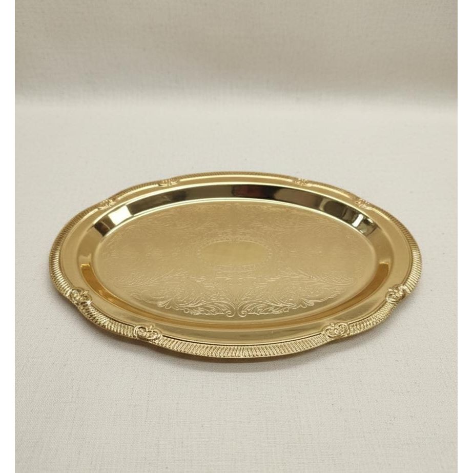 Edelolanz Gold Oval Shape Steel Tray 24×16 cm – Glossy Polished Finish, Lightweight & Durable, Perfect for Modern Table Settings - Al Kabayel Discount CentreEdelolanz Gold Oval Shape Steel Tray 24×16 cm – Glossy Polished Finish, Lightweight & Durable, Perfect for Modern Table SettingsServing TraysEDELOLANZAl Kabayel Discount Centre