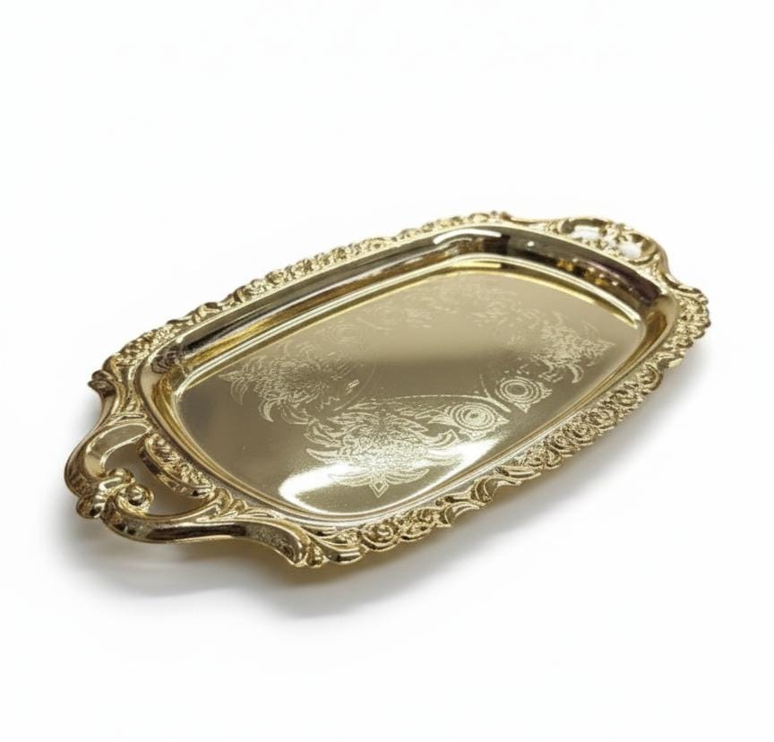 Edelolanz Gold Rectangle Steel Tray 20×11 cm – Sleek and Elegant Design, Rust - Resistant Metal, Perfect for Serving or Organizing Accessories - Al Kabayel Discount CentreEdelolanz Gold Rectangle Steel Tray 20×11 cm – Sleek and Elegant Design, Rust - Resistant Metal, Perfect for Serving or Organizing AccessoriesServing TraysEDELOLANZAl Kabayel Discount Centre
