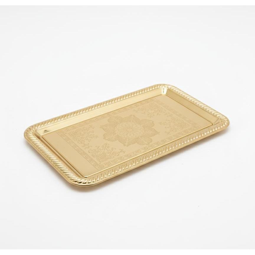 Edelolanz Gold Rectangular Steel Tray 34×20 cm – Premium Decorative Tray, Elegant Shine, Suitable for Tables, Events, or Displays - Al Kabayel Discount CentreEdelolanz Gold Rectangular Steel Tray 34×20 cm – Premium Decorative Tray, Elegant Shine, Suitable for Tables, Events, or DisplaysServing TraysEDELOLANZAl Kabayel Discount Centre