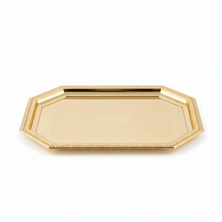 Edelolanz Gold Rectangular Steel Tray 36×24 cm – Modern Luxury Tray, Mirror - Like Shine, Adds Sophistication to Any Décor - Al Kabayel Discount CentreEdelolanz Gold Rectangular Steel Tray 36×24 cm – Modern Luxury Tray, Mirror - Like Shine, Adds Sophistication to Any DécorServing TraysEDELOLANZAl Kabayel Discount Centre