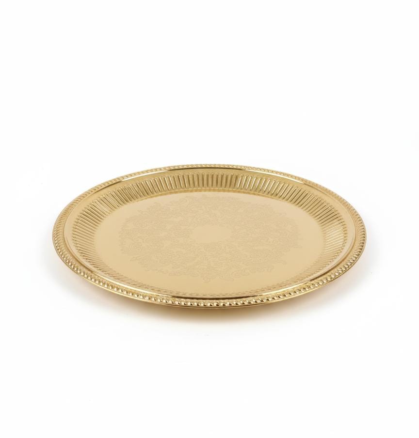 Edelolanz Gold Round Steel Tray 28 cm – Elegant and Durable, Ideal for Serving, Display, or Decorative Arrangements - Al Kabayel Discount CentreEdelolanz Gold Round Steel Tray 28 cm – Elegant and Durable, Ideal for Serving, Display, or Decorative ArrangementsServing TraysEDELOLANZAl Kabayel Discount Centre