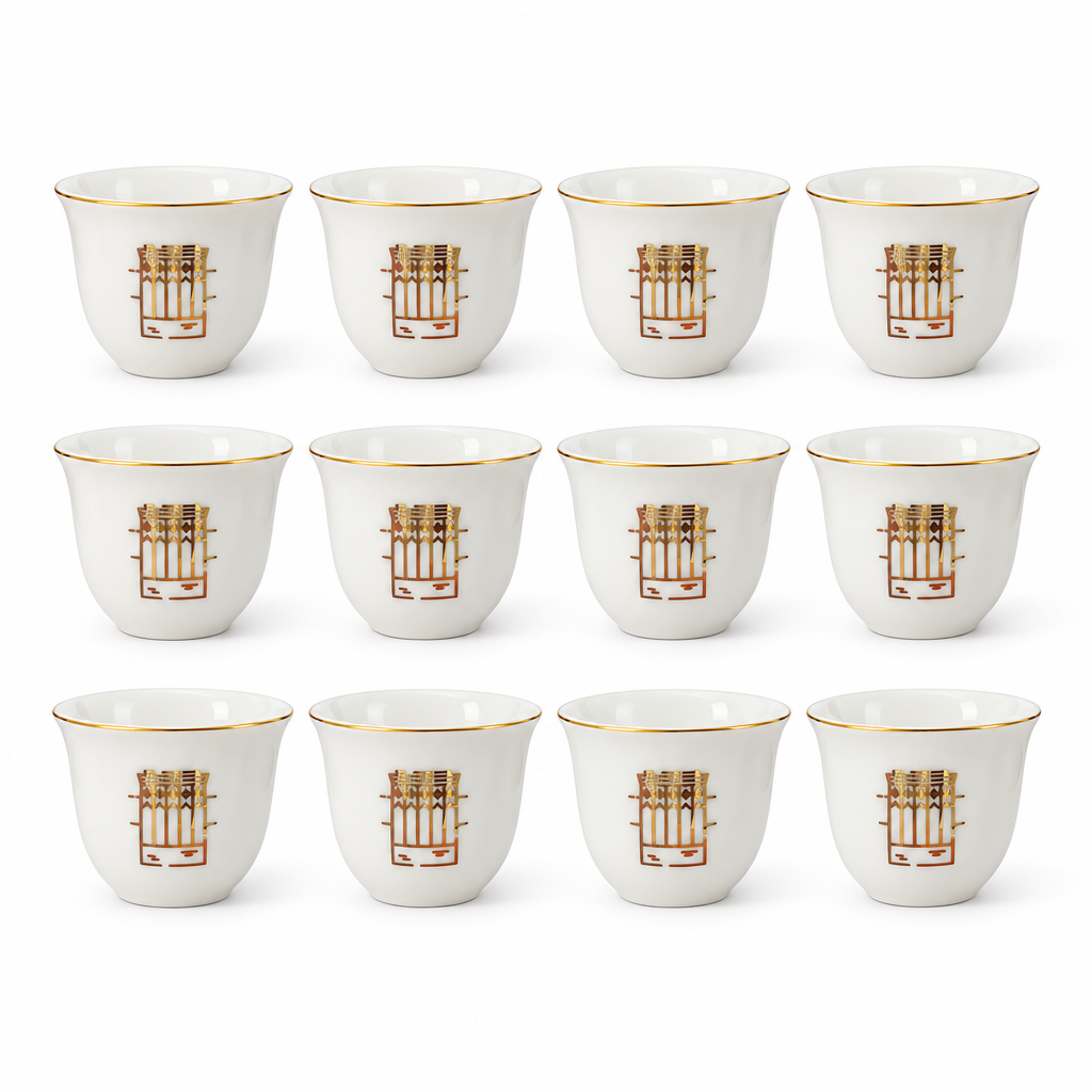 Germax 12 Piece Ceramic Cawa Cup Set - 80ml