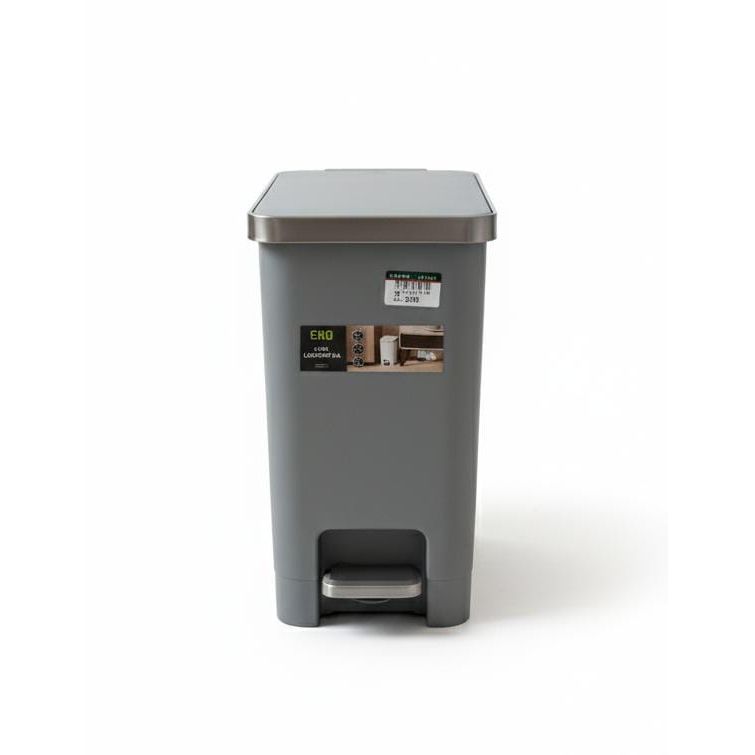 EKO Slim Pedal Bin 10 Litre – Premium Quality Stainless Look Plastic Dustbin, Gray Color for Modern Spaces - Al Kabayel Discount CentreEKO Slim Pedal Bin 10 Litre – Premium Quality Stainless Look Plastic Dustbin, Gray Color for Modern SpacesTrash CanEKOAl Kabayel Discount Centre