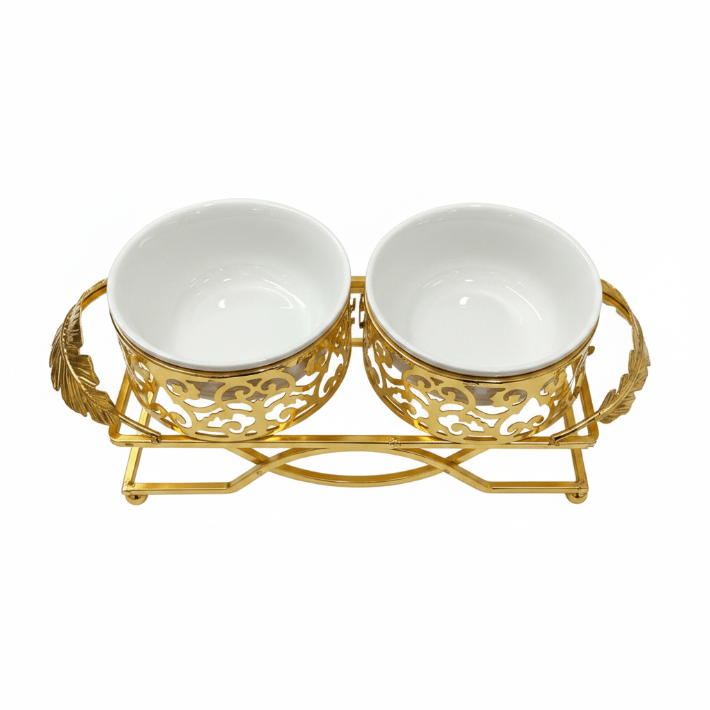 Elegant 2 - Section White Ceramic Candy Bowl with Luxury Gold Metal Holder & Lid – Premium Serving Tray for Chocolates Snacks and Dry Fruits 25×12 cm - Al Kabayel Discount CentreElegant 2 - Section White Ceramic Candy Bowl with Luxury Gold Metal Holder & Lid – Premium Serving Tray for Chocolates Snacks and Dry Fruits 25×12 cmJars & Food SaversAKDCAl Kabayel Discount Centre