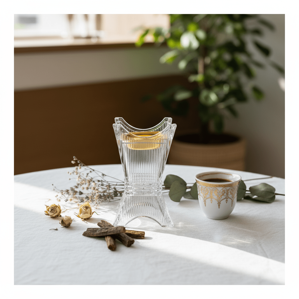Elegant Crystal Glass Incense Burner with Gold Insert — 14×8 cm - Al Kabayel Discount CentreElegant Crystal Glass Incense Burner with Gold Insert — 14×8 cmIncense BurnerAKDCAl Kabayel Discount Centre