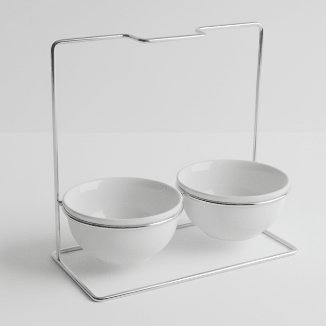 Elegant Duo Ceramic Cutlery Holder Set with Silver Stand | White & Silver | 25cm - Al Kabayel Discount CentreElegant Duo Ceramic Cutlery Holder Set with Silver Stand | White & Silver | 25cmKitchen Utensils & GadgetsAKDCAl Kabayel Discount Centre