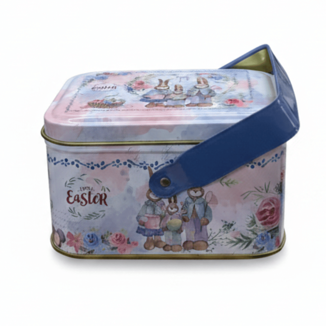 Elegant Easter Metal Candy Tin Box with Handle | 10×8 cm | Happy Easter Bunny Design - Al Kabayel Discount CentreElegant Easter Metal Candy Tin Box with Handle | 10×8 cm | Happy Easter Bunny DesignJars & Food SaversAKDCAl Kabayel Discount Centre