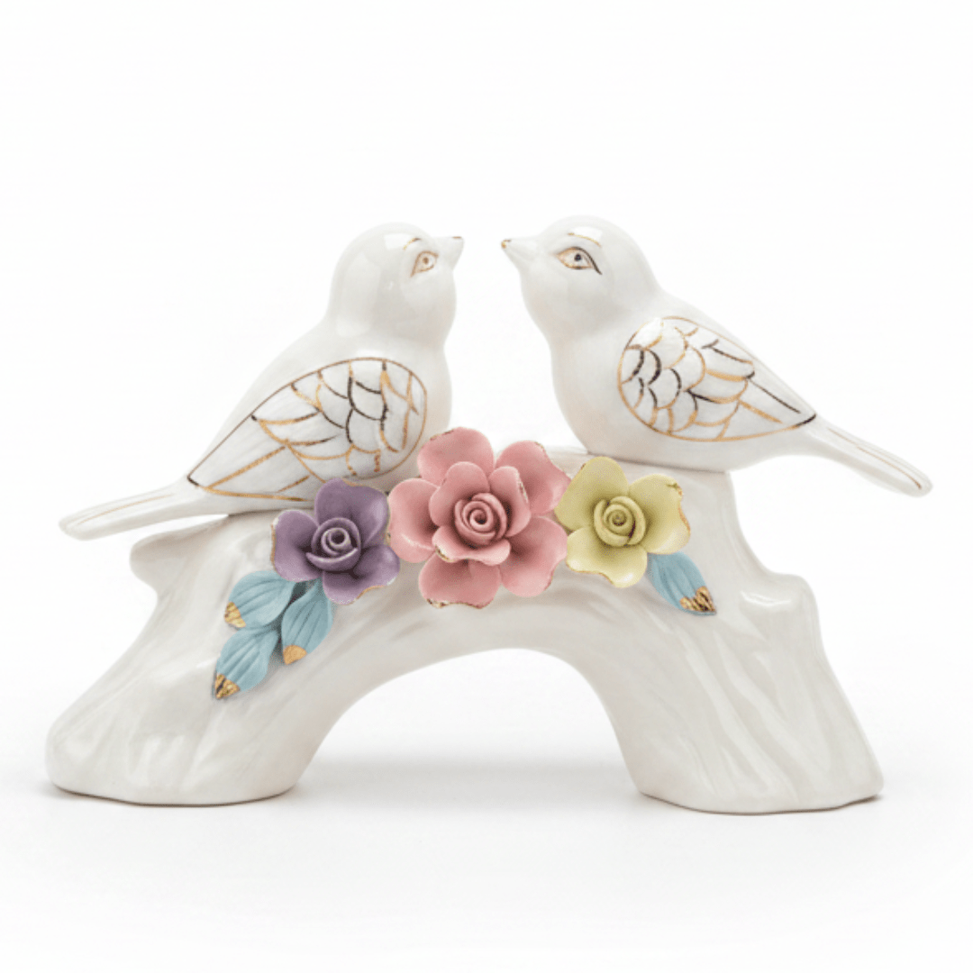 Elegant Floral Harmony White Ceramic Bird Pair Table Décor Showpiece for Living Room – 23×18cm - Al Kabayel Discount CentreElegant Floral Harmony White Ceramic Bird Pair Table Décor Showpiece for Living Room – 23×18cmHome Décor AccentsAKDCAl Kabayel Discount Centre