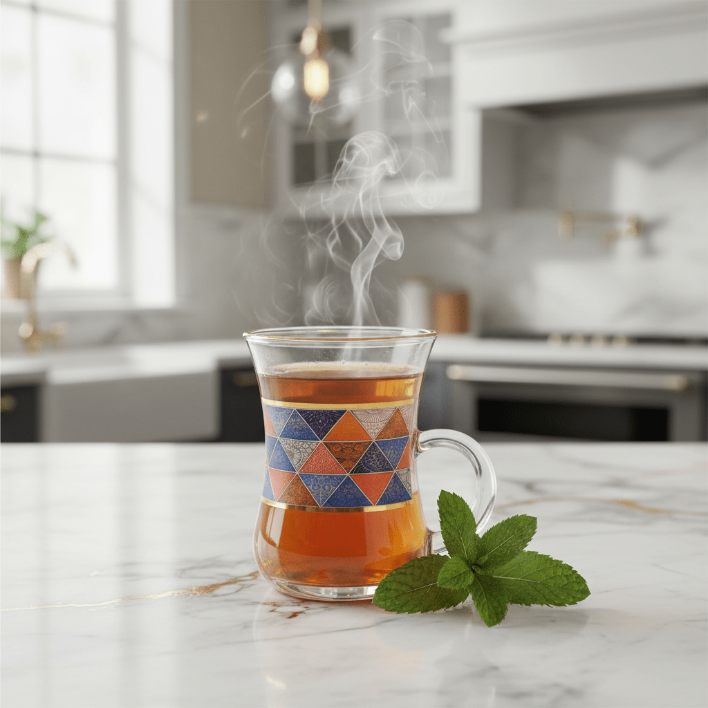 Elegant Geometric Glass Tea Mug — 100ml | Turkish - Style Handled Cup - Al Kabayel Discount CentreElegant Geometric Glass Tea Mug — 100ml | Turkish - Style Handled CupMugsAKDCAl Kabayel Discount Centre