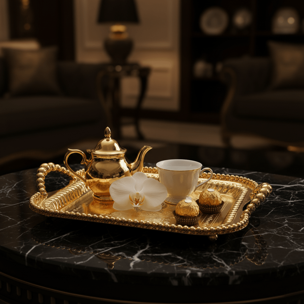 Elegant Gold Square Metal Serving Tray with Handles – 30cm - Al Kabayel Discount CentreElegant Gold Square Metal Serving Tray with Handles – 30cmServing TraysAKDCAl Kabayel Discount Centre