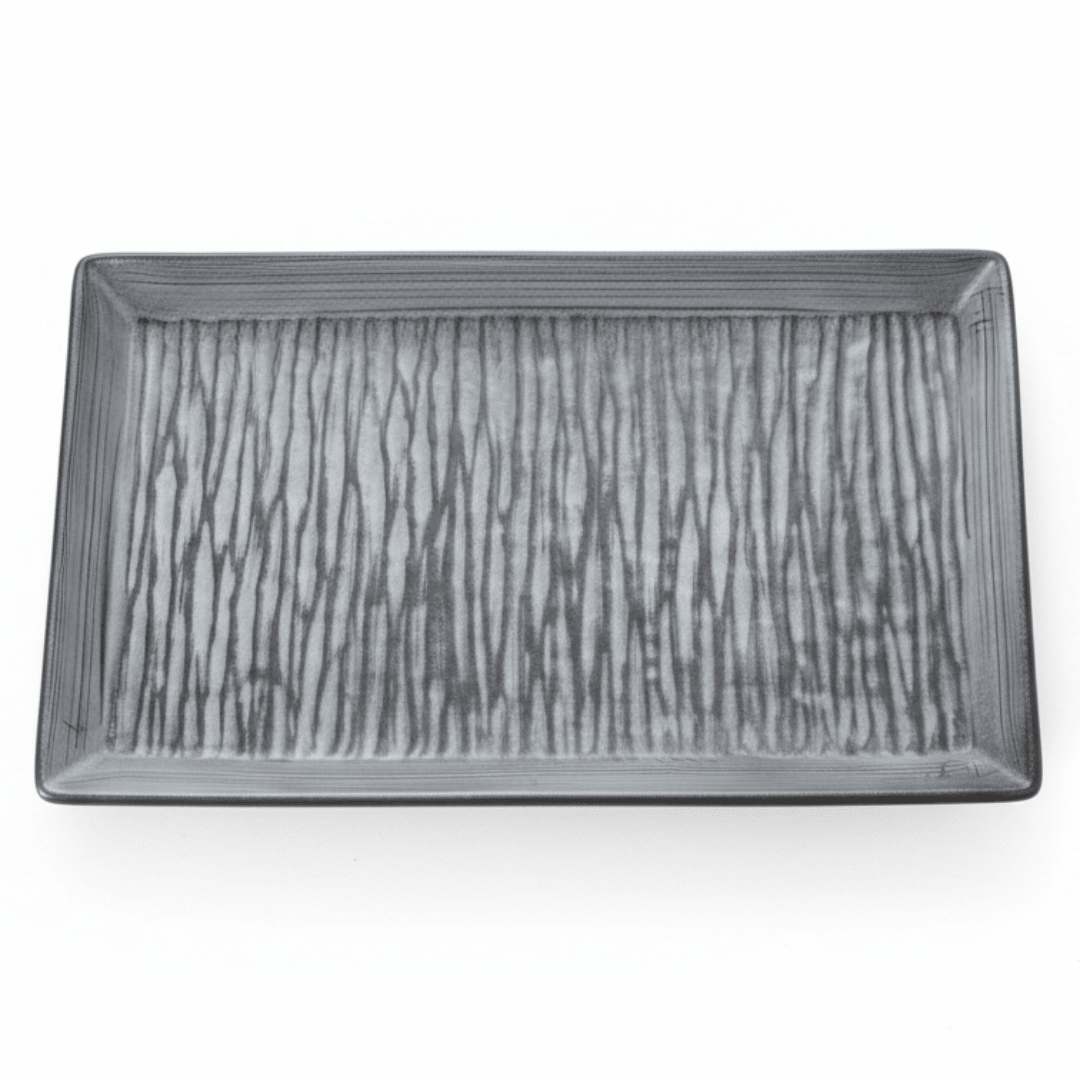 Elegant Grey & Black Ceramic Rectangle Plate | 25×16.5cm | - Al Kabayel Discount CentreElegant Grey & Black Ceramic Rectangle Plate | 25×16.5cm |PlatesAKDCAl Kabayel Discount Centre