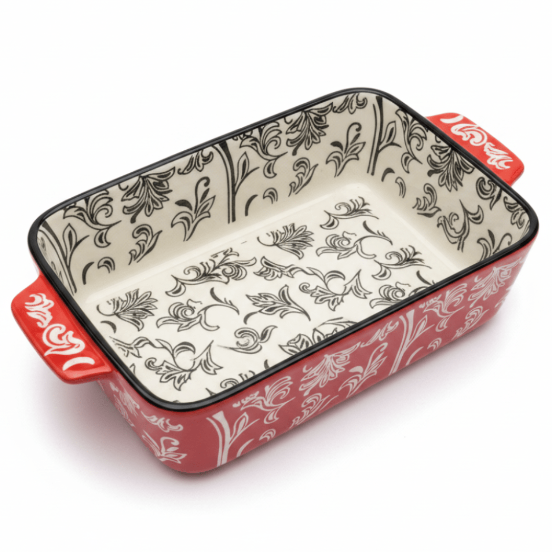 Elegant Red and White Ceramic Baking Dish – Durable Oven - to - Table Cookware (21×15 cm) - Al Kabayel Discount CentreElegant Red and White Ceramic Baking Dish – Durable Oven - to - Table Cookware (21×15 cm)Roasting PansAKDCAl Kabayel Discount Centre