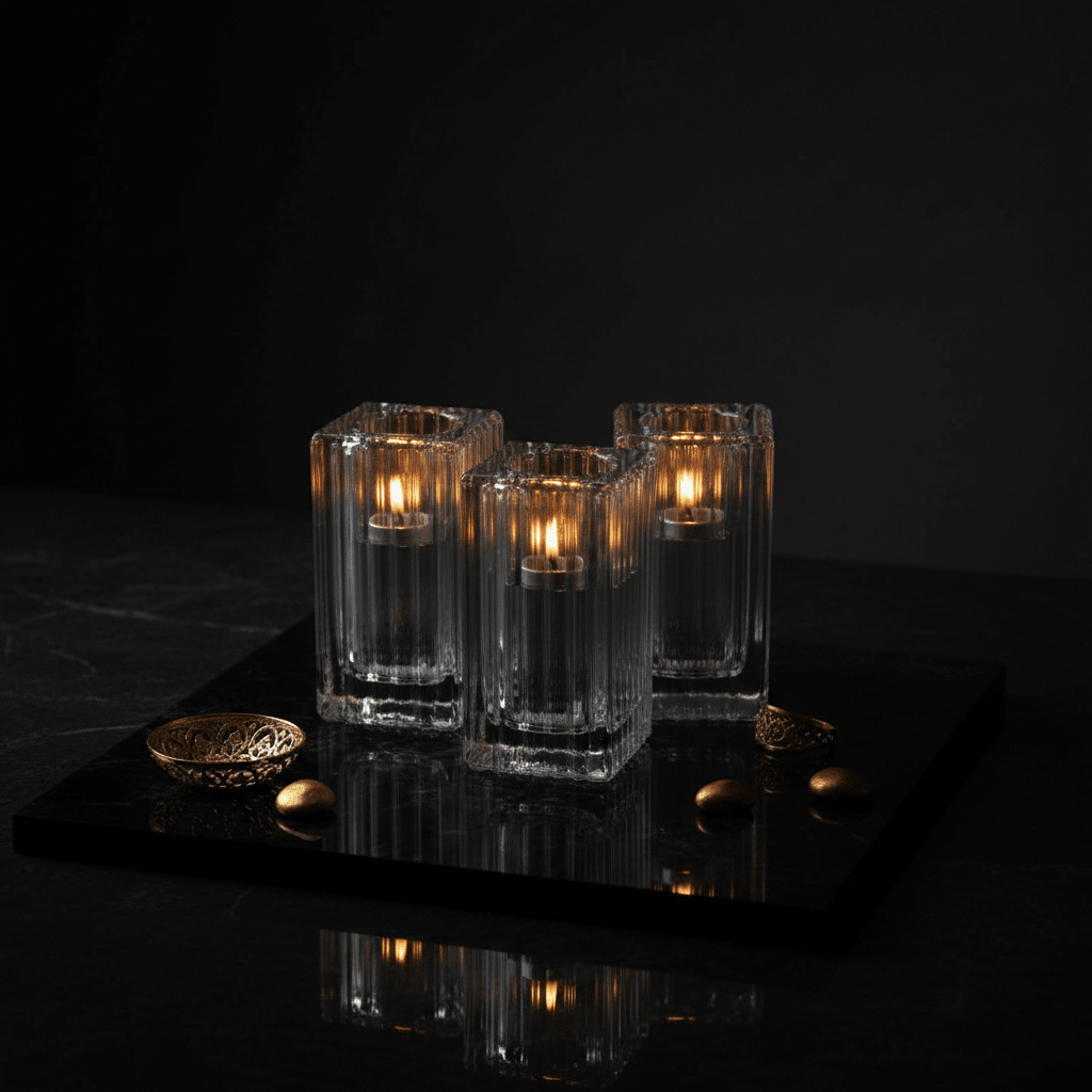 Elegant Transparent Glass Candle Holder for Modern Home Décor – 8cm - Al Kabayel Discount CentreElegant Transparent Glass Candle Holder for Modern Home Décor – 8cmHome Décor AccentsAKDCAl Kabayel Discount Centre