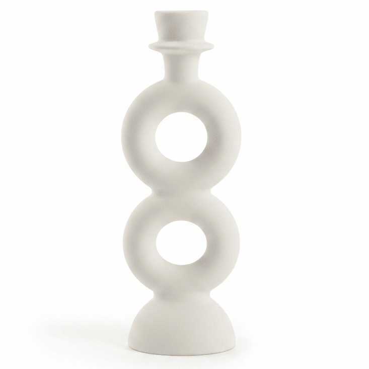 Elegant White Ceramic Candle Holder for Modern Home & Office Décor – 23cm - Al Kabayel Discount CentreElegant White Ceramic Candle Holder for Modern Home & Office Décor – 23cmHome Décor AccentsAKDCAl Kabayel Discount Centre