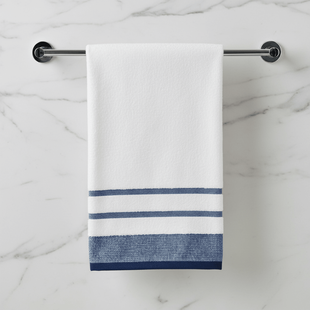 Elysian Hand Towel 50x90cm – White with Blue Stripes - Al Kabayel Discount CentreElysian Hand Towel 50x90cm – White with Blue StripesBath Towels & WashclothsELYSIANAl Kabayel Discount Centre