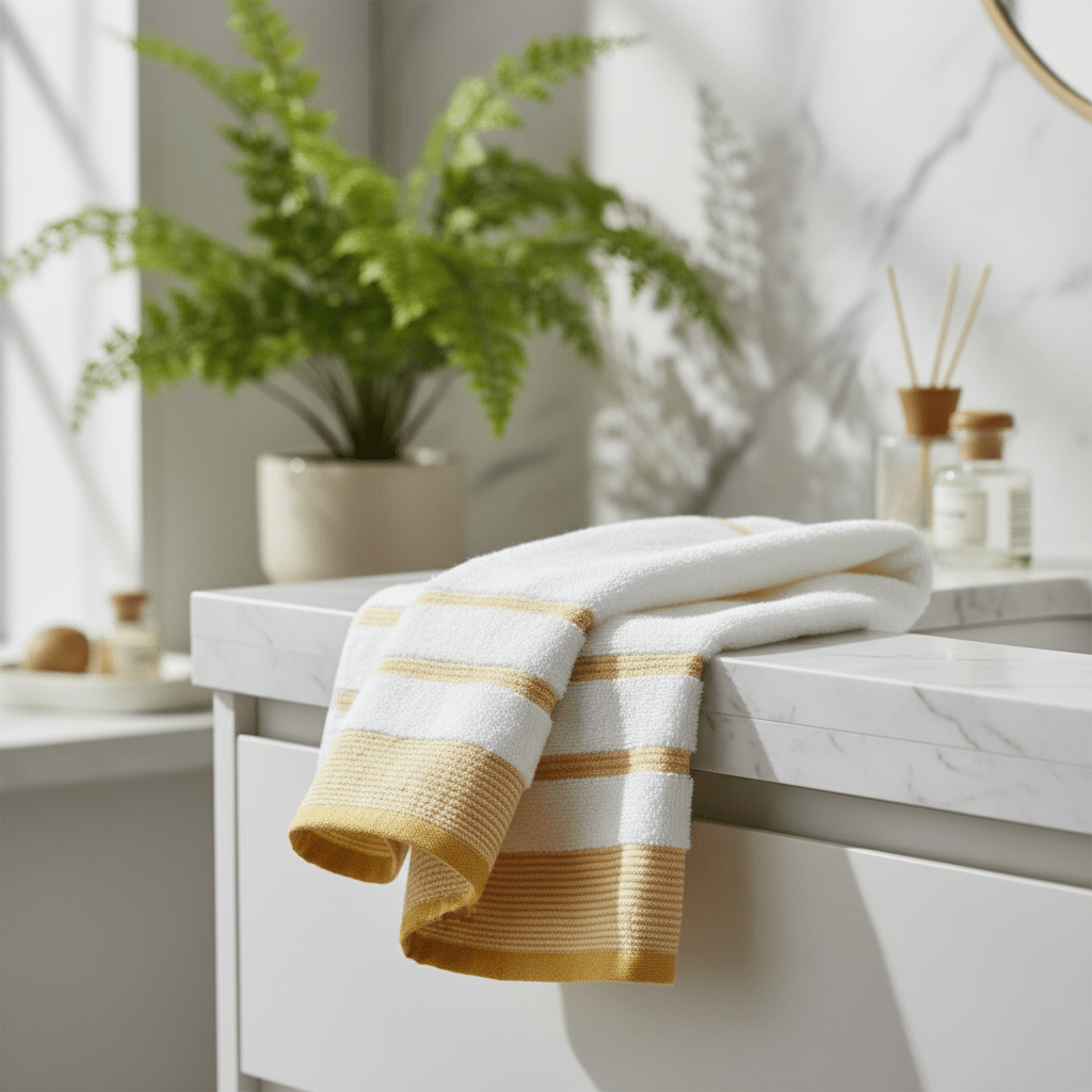 Elysian Hand Towel | White & Yellow | 50×90 cm - Al Kabayel Discount CentreElysian Hand Towel | White & Yellow | 50×90 cmBath Towels & WashclothsELYSIANAl Kabayel Discount Centre