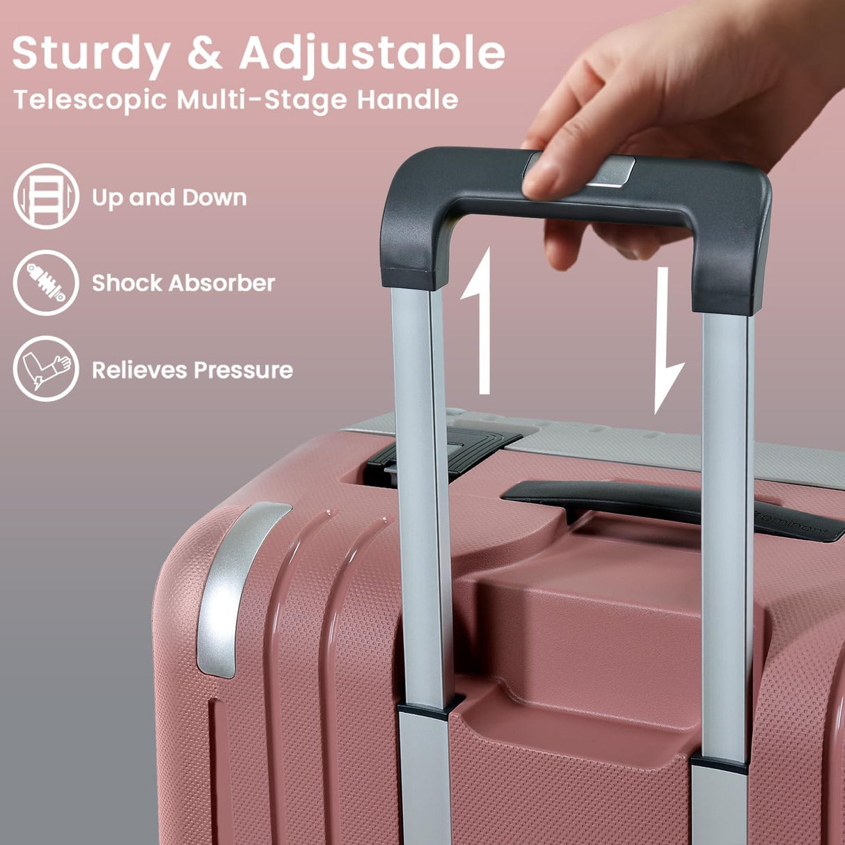 Eminent 28 - Inch Polypropylene Hard Case Checked Suitcase – Gray & Pink Modern Dual - Tone Edition - Al Kabayel Discount CentreEminent 28 - Inch Polypropylene Hard Case Checked Suitcase – Gray & Pink Modern Dual - Tone EditionCabin LuggageEMINENTAl Kabayel Discount Centre