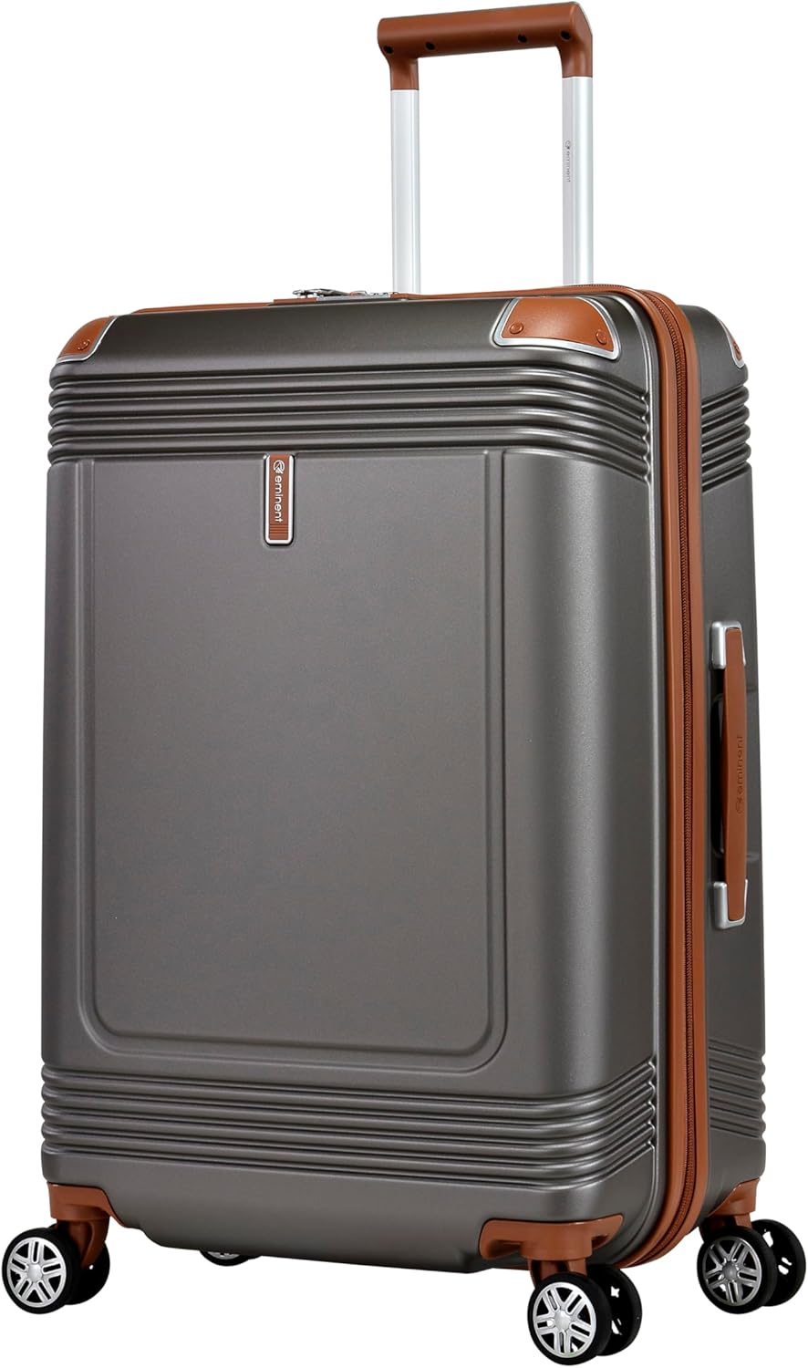 Eminent KK10 Makrolon Fashion Checked Suitcase – Smooth Double Spinner Wheels & TSA Lock, Gold Grey, 24 - Inch - Al Kabayel Discount CentreEminent KK10 Makrolon Fashion Checked Suitcase – Smooth Double Spinner Wheels & TSA Lock, Gold Grey, 24 - InchCabin LuggageEMINENTAl Kabayel Discount Centre