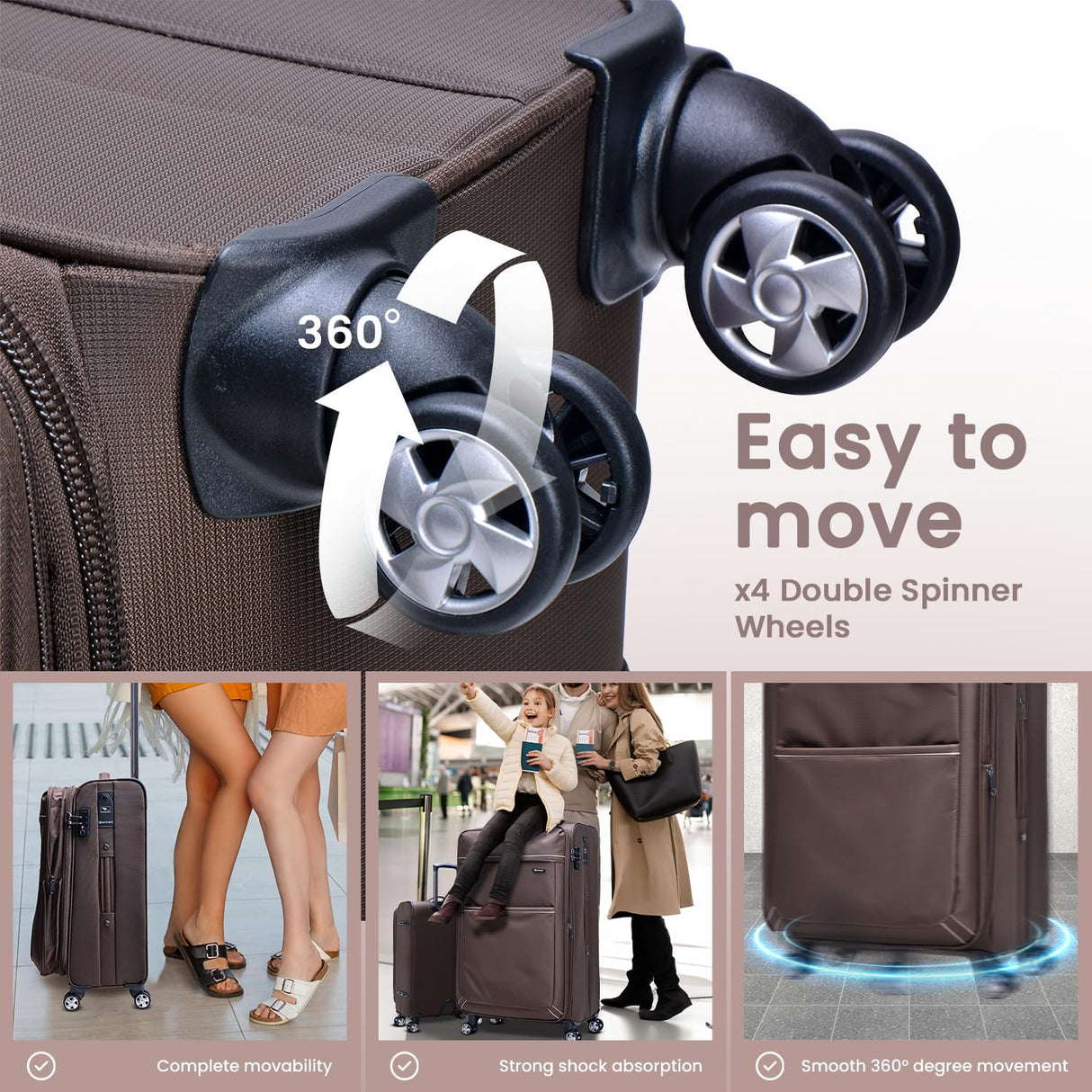 Eminent V6093SZ Expandable Soft Luggage Trolley – Polyester Carry - On Suitcase with TSA Lock & Double Spinner Wheels, Camel, 20 - Inch - Al Kabayel Discount CentreEminent V6093SZ Expandable Soft Luggage Trolley – Polyester Carry - On Suitcase with TSA Lock & Double Spinner Wheels, Camel, 20 - InchCabin LuggageEMINENTAl Kabayel Discount Centre