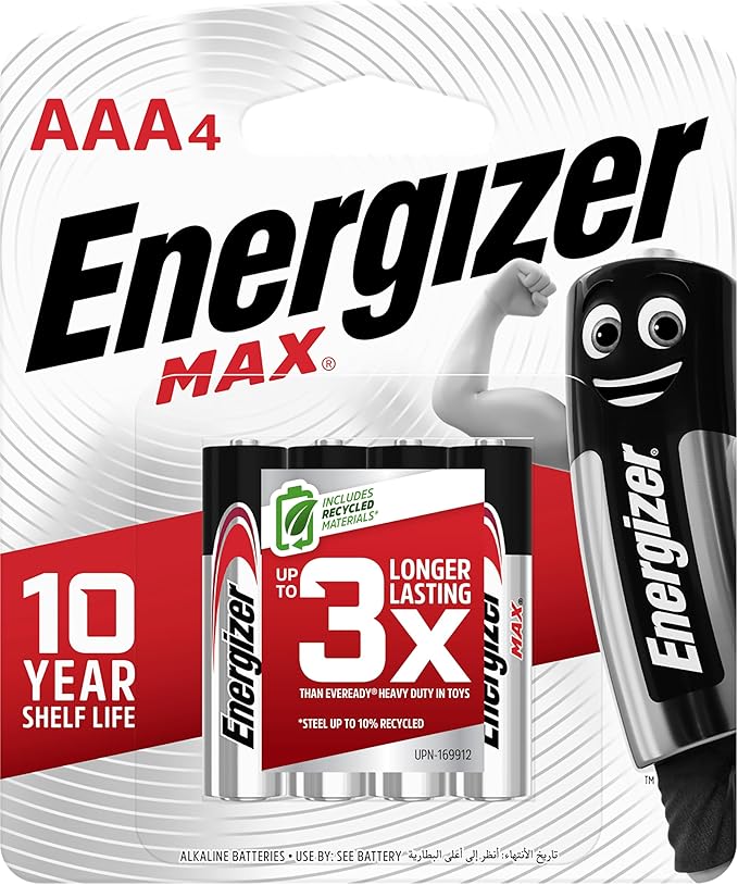 ENERGIZER MAX Alkaline AAA Batteries 1.5V, Pack Of 4 - Al Kabayel Discount CentreENERGIZER MAX Alkaline AAA Batteries 1.5V, Pack Of 4BatteriesENERGIZERAl Kabayel Discount Centre