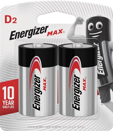 ENERGIZER MAX Alkaline D Batteries 1.5V, Pack Of 2 - Al Kabayel Discount CentreENERGIZER MAX Alkaline D Batteries 1.5V, Pack Of 2BatteriesENERGIZERAl Kabayel Discount Centre