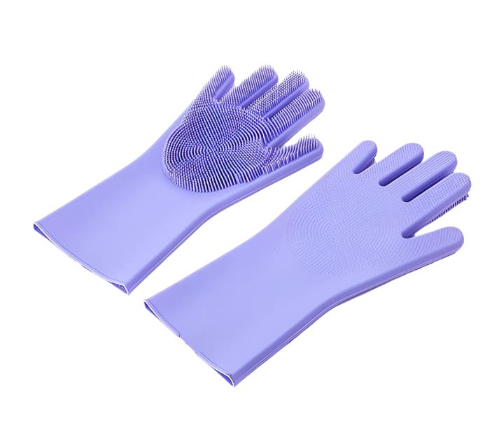 Enjoy Life 1 Pair Silicone Cleaning Gloves, Kitchen Gloves, Waterproof Dish Wash Scrubbing Gloves with Bristles, Purple - Al Kabayel Discount CentreEnjoy Life 1 Pair Silicone Cleaning Gloves, Kitchen Gloves, Waterproof Dish Wash Scrubbing Gloves with Bristles, PurpleCleaning SuppliesENJOY LIFEAl Kabayel Discount Centre