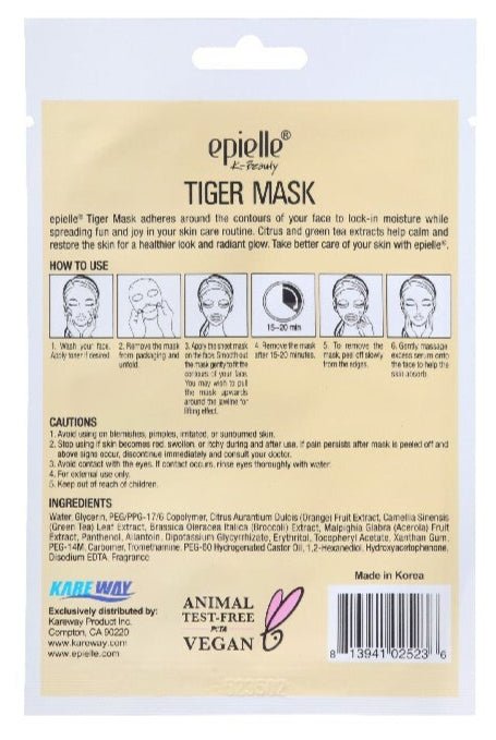 Epielle Facial Mask Tiger - 23g - Al Kabayel Discount CentreEpielle Facial Mask Tiger - 23gSkin CareEPIELLEAl Kabayel Discount Centre