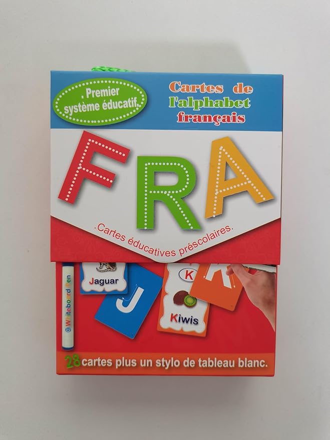 Erasable French Alphabet flashcards. - Write and Wipe Laminated ABCD Letter Tracing Practice Card for Kindergarten (26 Flashcards with Marker) (French Version) - Al Kabayel Discount CentreErasable French Alphabet flashcards. - Write and Wipe Laminated ABCD Letter Tracing Practice Card for Kindergarten (26 Flashcards with Marker) (French Version)Notebooks & Writing PadsAKDCAl Kabayel Discount Centre