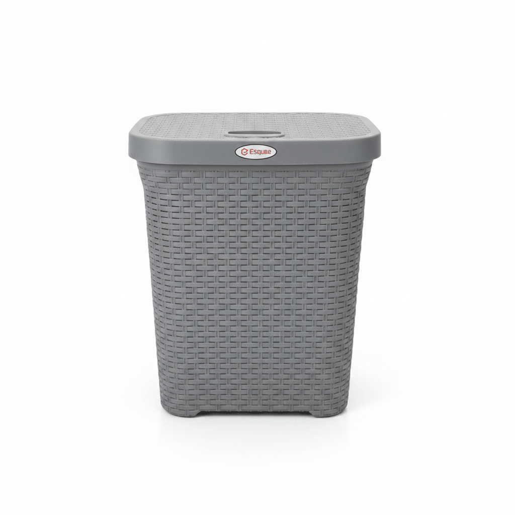Esqube Delta Plastic Laundry Basket with Lid - 55 × 45 × 33 cm - Dark Brown / Grey / Black - Al Kabayel Discount CentreEsqube Delta Plastic Laundry Basket with Lid - 55 × 45 × 33 cm - Dark Brown / Grey / BlackOrganizers & AccessoriesESQUBEAl Kabayel Discount Centre