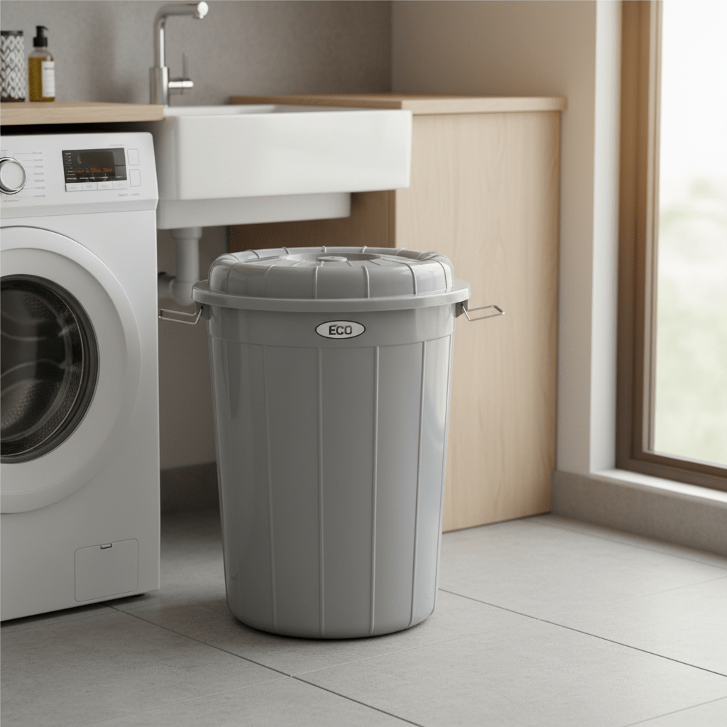 Esqube ECO Plastic Drum with Lid – 40 Litre - Grey / Cream - Al Kabayel Discount CentreEsqube ECO Plastic Drum with Lid – 40 Litre - Grey / CreamOrganizers & AccessoriesESQUBEAl Kabayel Discount Centre
