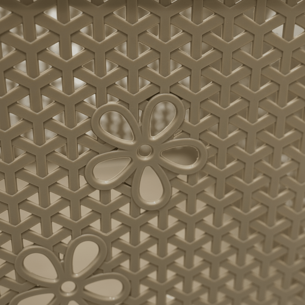 Esqube Plastic Laundry Basket with Floral Lattice Design - 25 × 40 × 33 cm - Brown / Beige / Light Blue / Grey - Al Kabayel Discount CentreEsqube Plastic Laundry Basket with Floral Lattice Design - 25 × 40 × 33 cm - Brown / Beige / Light Blue / GreyOrganizers & AccessoriesESQUBEAl Kabayel Discount Centre