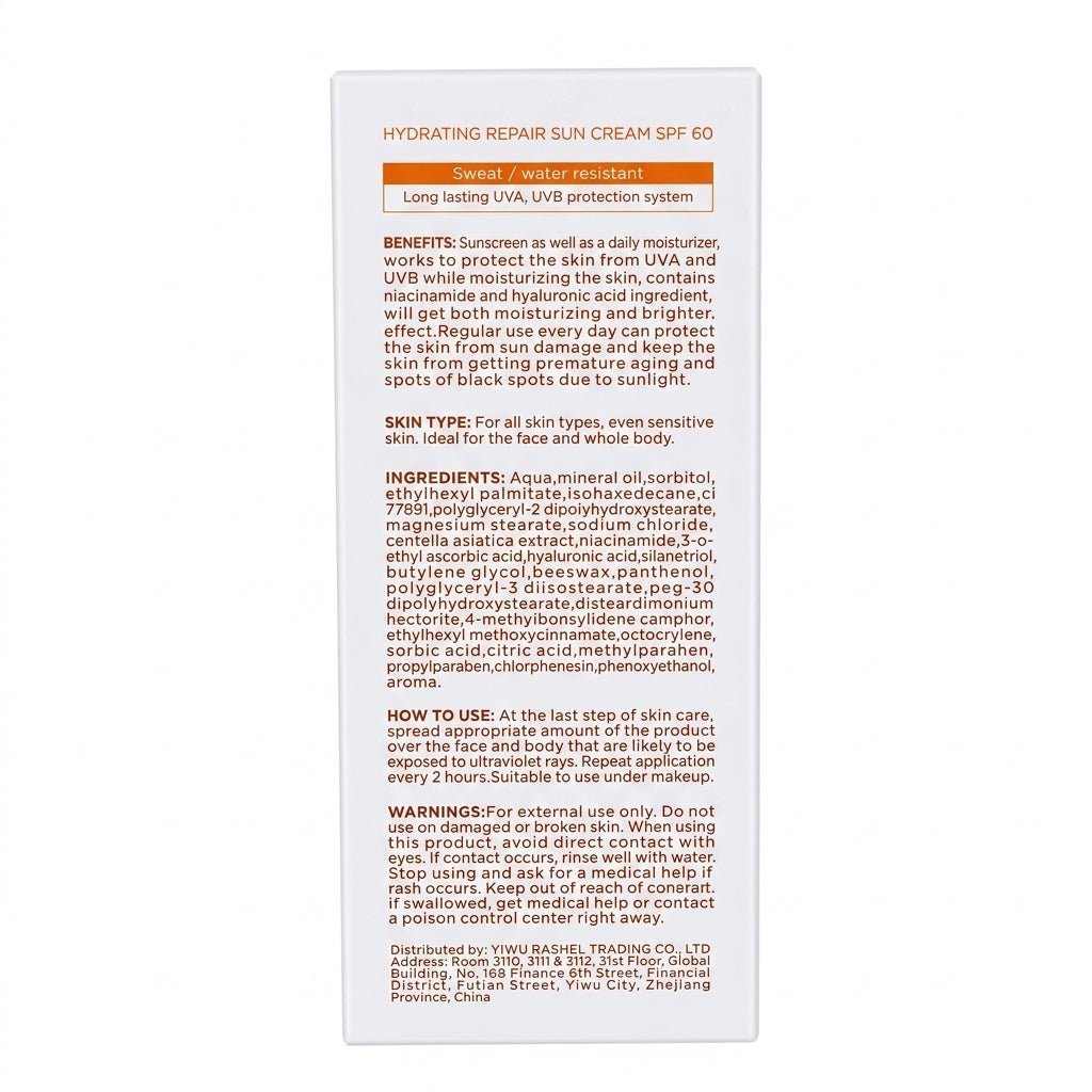 Estelin Hydrating Repair Sun Cream SPF 60+ – UVA/UVB Protection – Niacinamide & Hyaluronic Acid 60ml - Al Kabayel Discount CentreEstelin Hydrating Repair Sun Cream SPF 60+ – UVA/UVB Protection – Niacinamide & Hyaluronic Acid 60mlSunscreenESTELINAl Kabayel Discount Centre