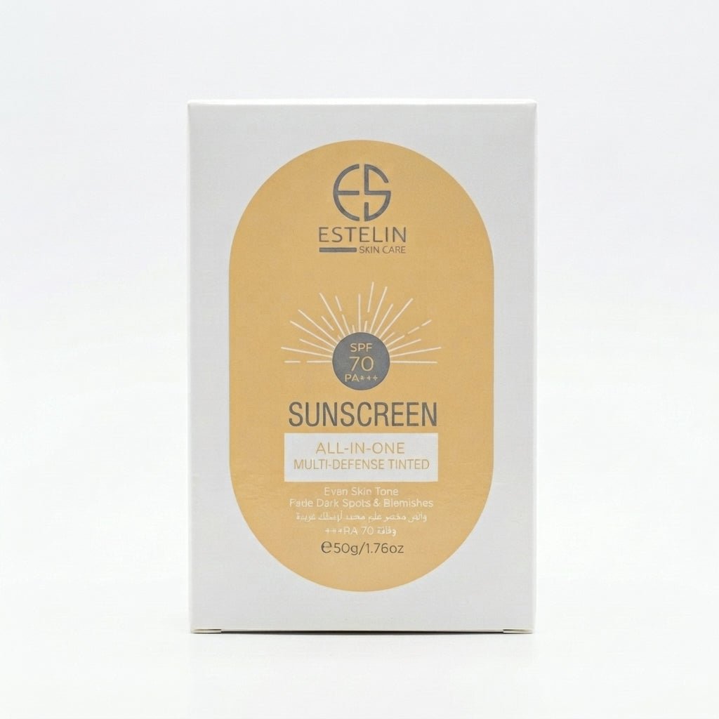 Estelin Multi-Defense Tinted Sunscreen SPF 70 PA+++ All-in-One 50g - Al Kabayel Discount CentreEstelin Multi-Defense Tinted Sunscreen SPF 70 PA+++ All-in-One 50gSunscreenESTELINAl Kabayel Discount Centre
