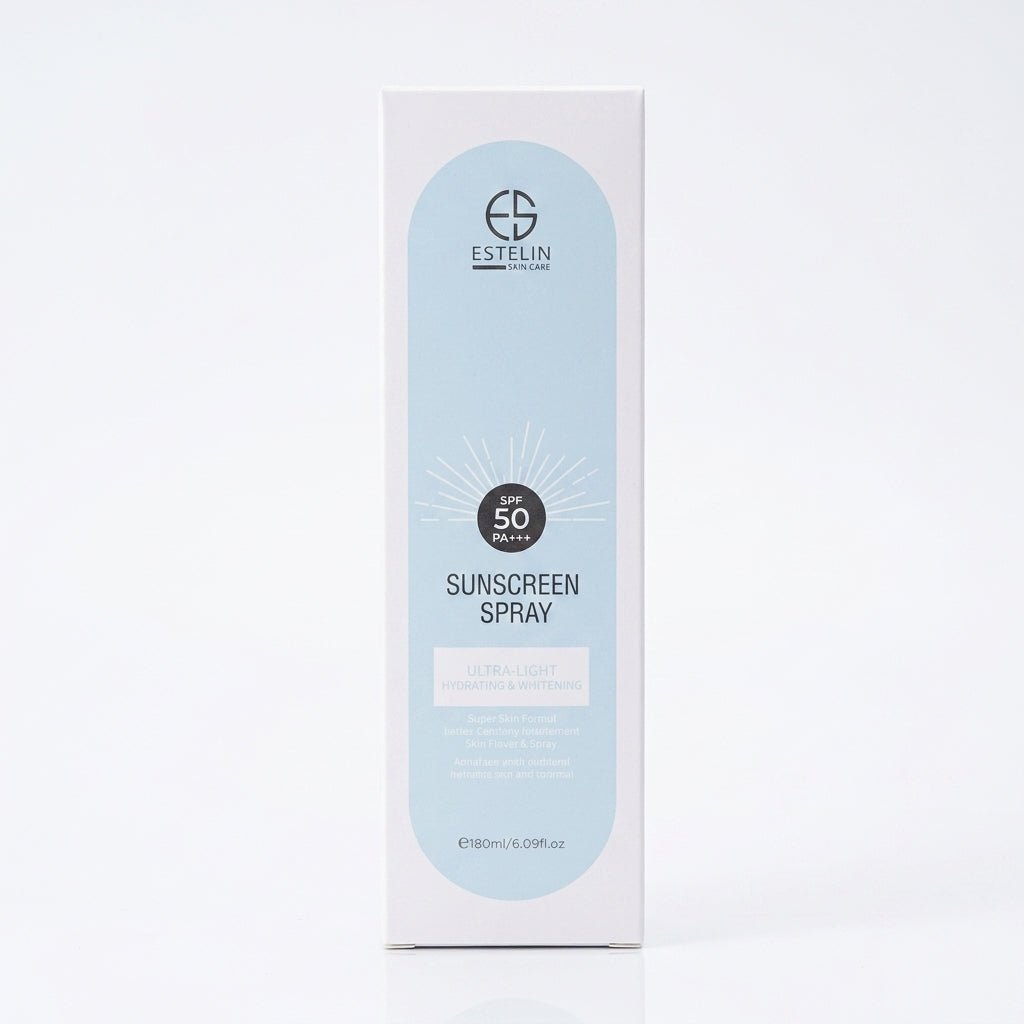 Estelin SPF 50 Sunscreen Spray – 180ml – UVA/UVB Protection with Hyaluronic Acid & Vitamin C - Al Kabayel Discount CentreEstelin SPF 50 Sunscreen Spray – 180ml – UVA/UVB Protection with Hyaluronic Acid & Vitamin CSunscreenESTELINAl Kabayel Discount Centre