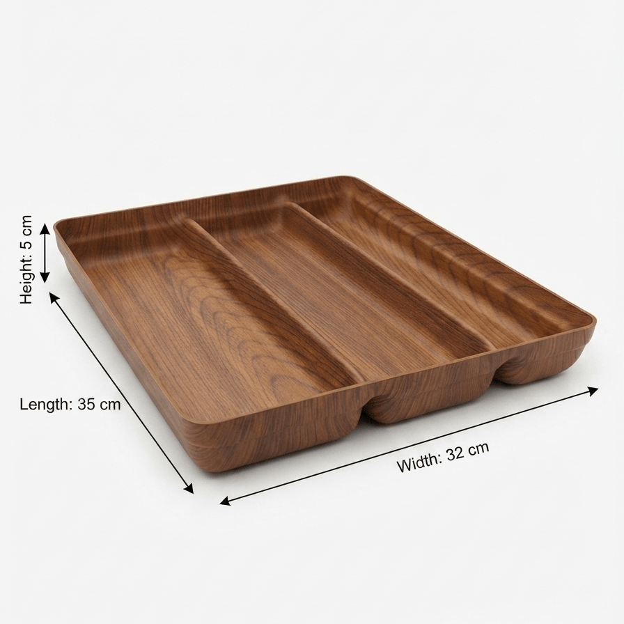 Evelin 3-Compartment Cutlery Tray – 32×35×5 cm - Al Kabayel Discount CentreEvelin 3-Compartment Cutlery Tray – 32×35×5 cmOrganizers & AccessoriesEVELINAl Kabayel Discount Centre