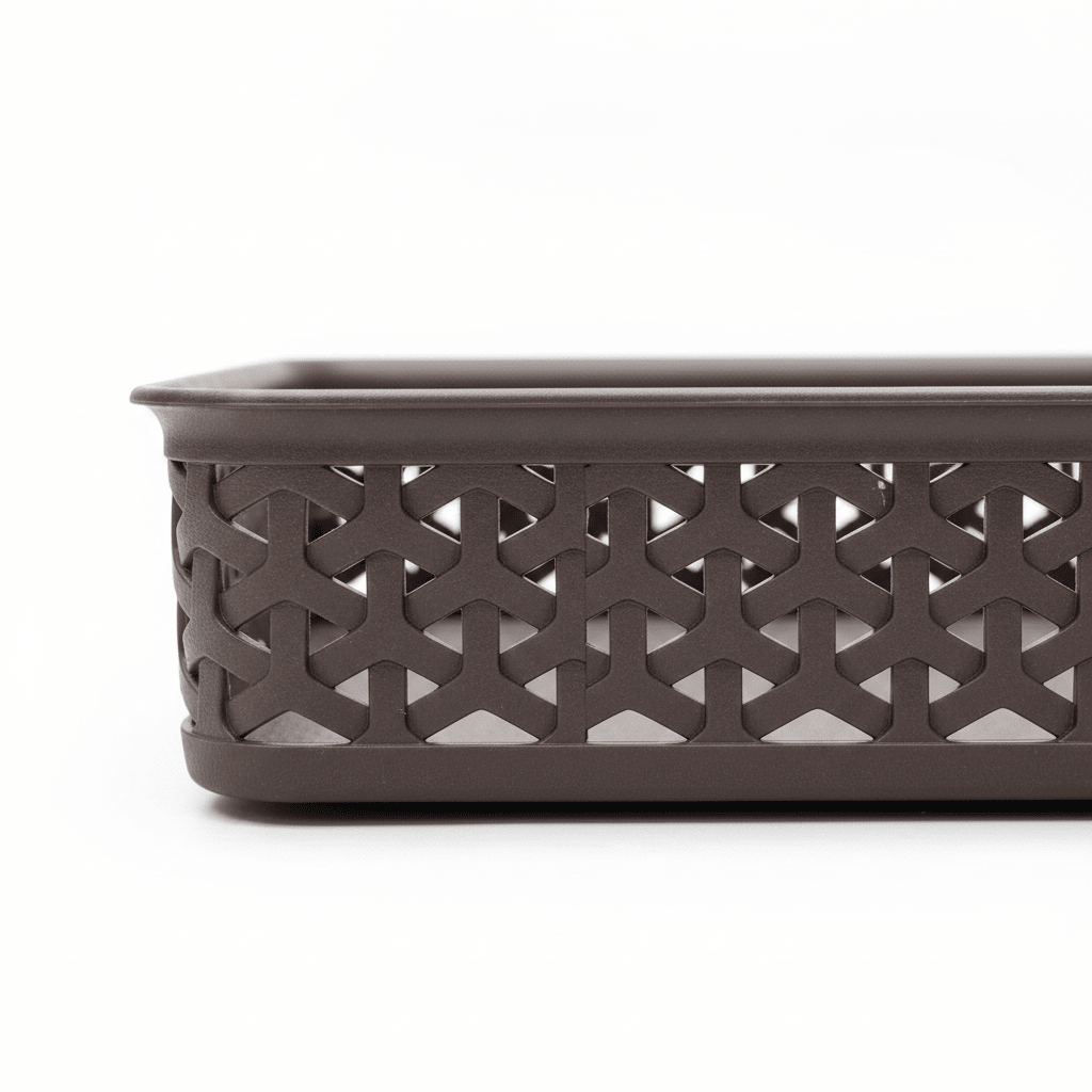 Exclusive Multipurpose Plastic Basket Tray - 35×26cm - Dark Brown / White - Al Kabayel Discount CentreExclusive Multipurpose Plastic Basket Tray - 35×26cm - Dark Brown / WhiteBucketsEXCLUSIVEAl Kabayel Discount Centre