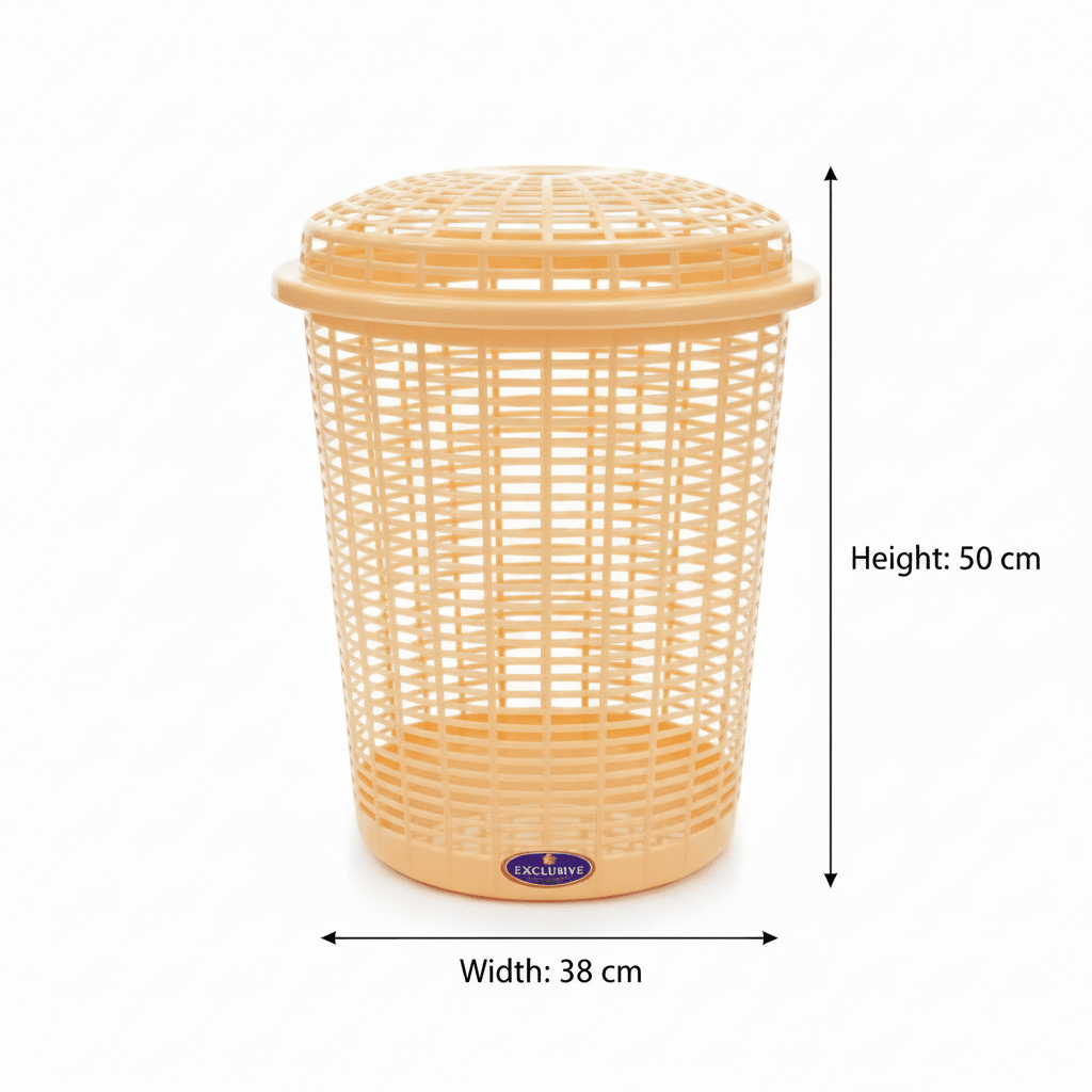 Exclusive Plastic Laundry Basket with Lid - 50 × 38 cm - Beige / Blue / Pink - Al Kabayel Discount CentreExclusive Plastic Laundry Basket with Lid - 50 × 38 cm - Beige / Blue / PinkOrganizers & AccessoriesEXCLUSIVEAl Kabayel Discount Centre